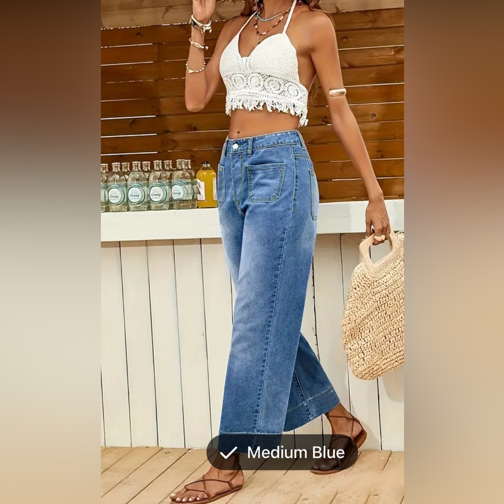 Old Navy Blue Flare Jeans, size 16, wide leg
